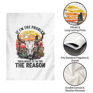 Cow Bull Skull Garden Flag If Problem Vintage Then You Might Be Reason TS14 Print Your Wear