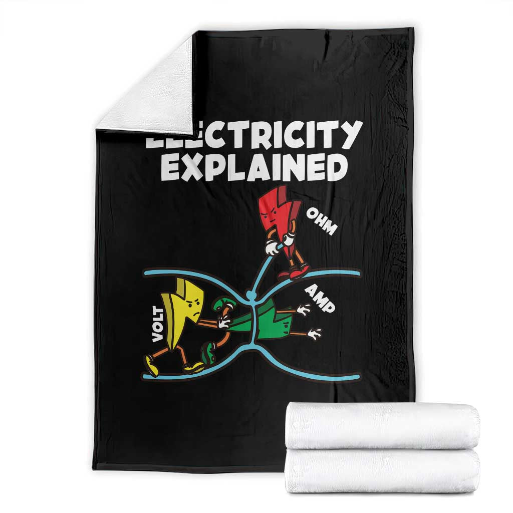 Funny Electricity Throw Blanket Ohm's Law Electricity Explained TS14 Black Print Your Wear