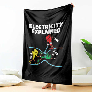 Funny Electricity Throw Blanket Ohm's Law Electricity Explained TS14 Print Your Wear