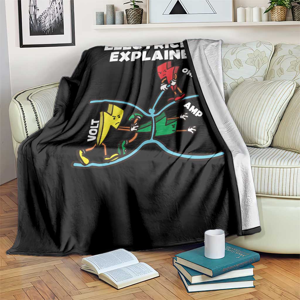 Funny Electricity Throw Blanket Ohm's Law Electricity Explained TS14 Print Your Wear