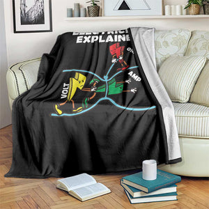 Funny Electricity Throw Blanket Ohm's Law Electricity Explained TS14 Print Your Wear
