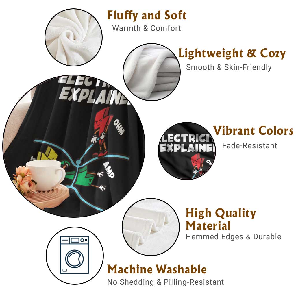 Funny Electricity Throw Blanket Ohm's Law Electricity Explained TS14 Print Your Wear