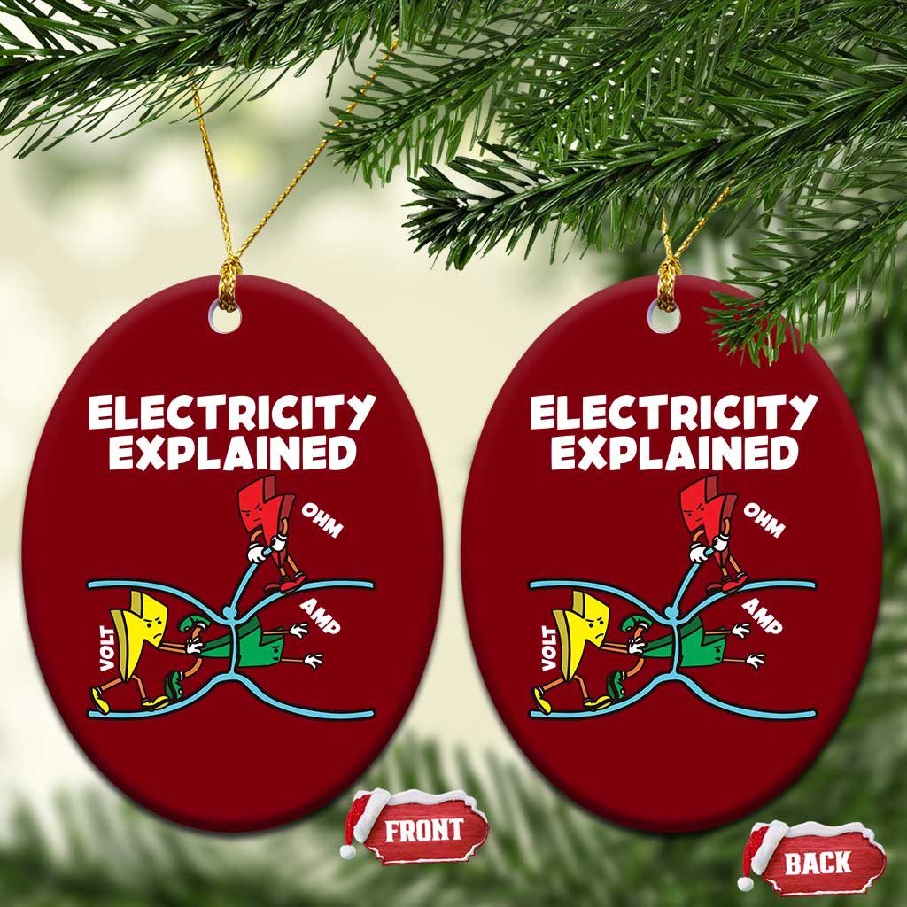 Funny Electricity Ceramic Ornament Ohm's Law Electricity Explained TS14 Print Your Wear