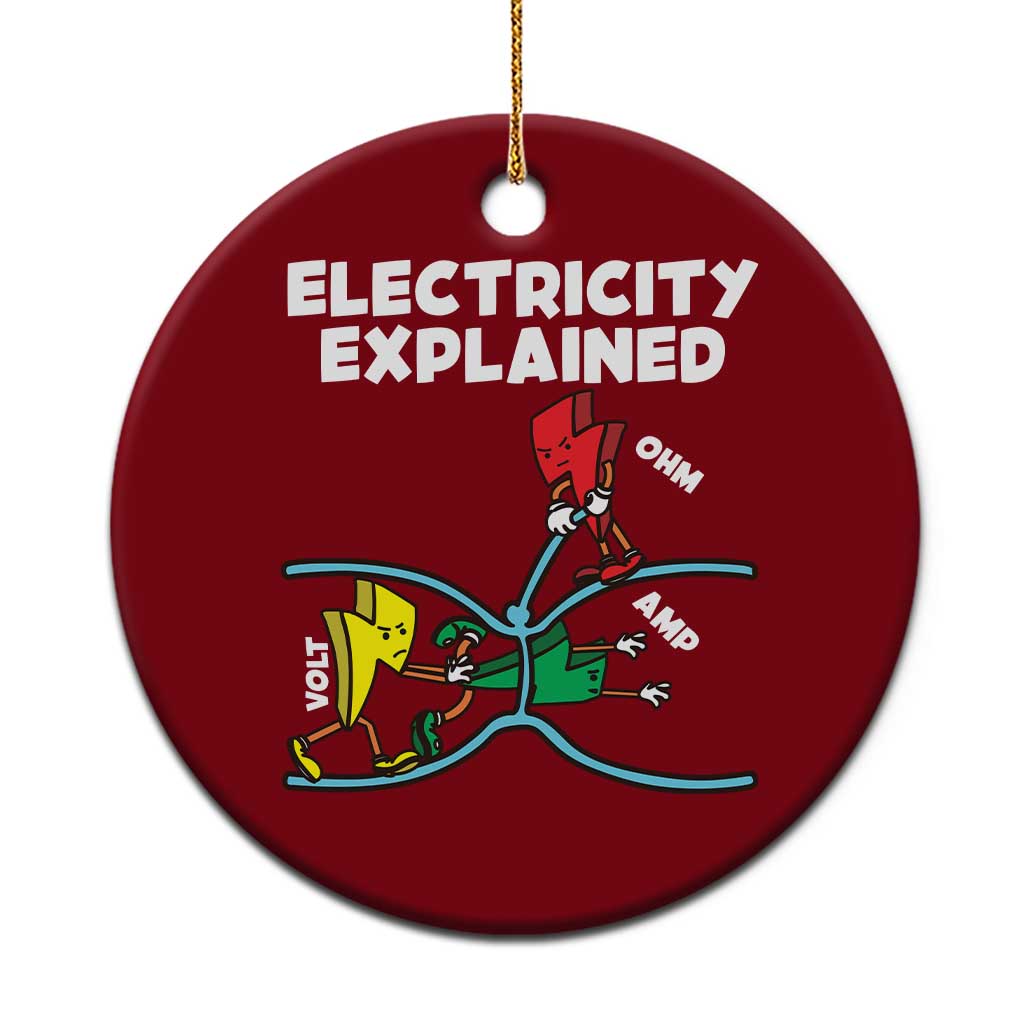 Funny Electricity Ceramic Ornament Ohm's Law Electricity Explained TS14 1pc Red Print Your Wear