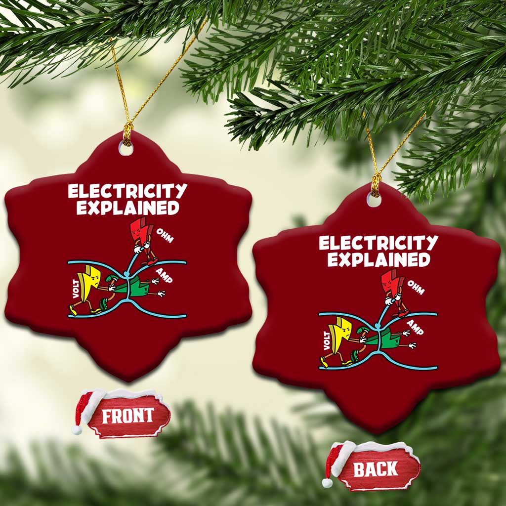 Funny Electricity Ceramic Ornament Ohm's Law Electricity Explained TS14 Print Your Wear