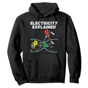 Funny Electricity Hoodie Ohm's Law Electricity Explained TS14 Black Print Your Wear