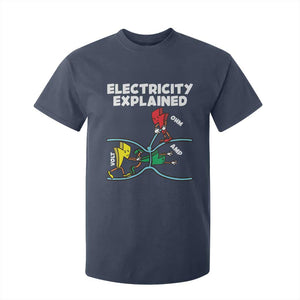 Funny Electricity T Shirt For Kid Ohm's Law Electricity Explained TS14 Navy Print Your Wear