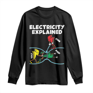 Funny Electricity Long Sleeve Shirt Ohm's Law Electricity Explained TS14 Black Print Your Wear