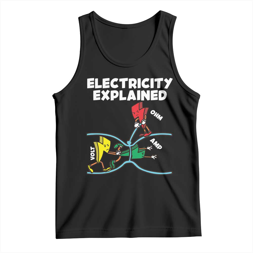 Funny Electricity Tank Top Ohm's Law Electricity Explained TS14 Black Print Your Wear