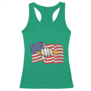Electrician American Flag Racerback Tank Top Patriotic Electrical Worker TS14 Irish Green Print Your Wear