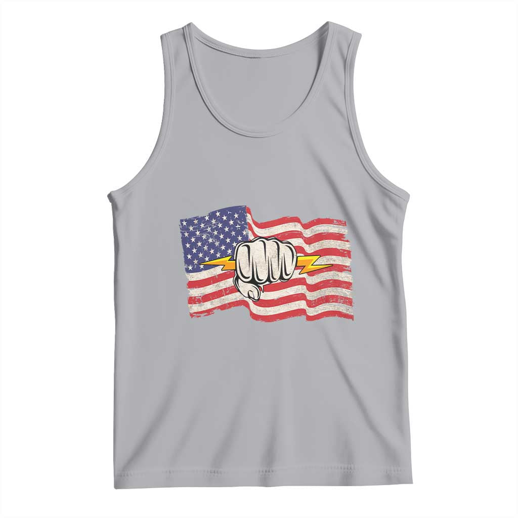 Electrician American Flag Tank Top Patriotic Electrical Worker TS14 Athletic Heather Print Your Wear