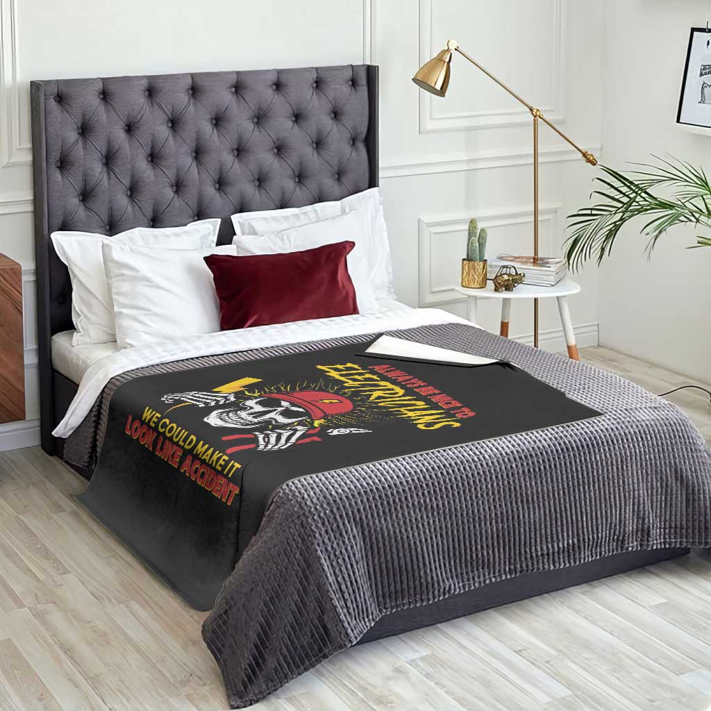 Funny Electrician Skull Throw Blanket Electrical Engineer Electricity Lineman TS14 Print Your Wear