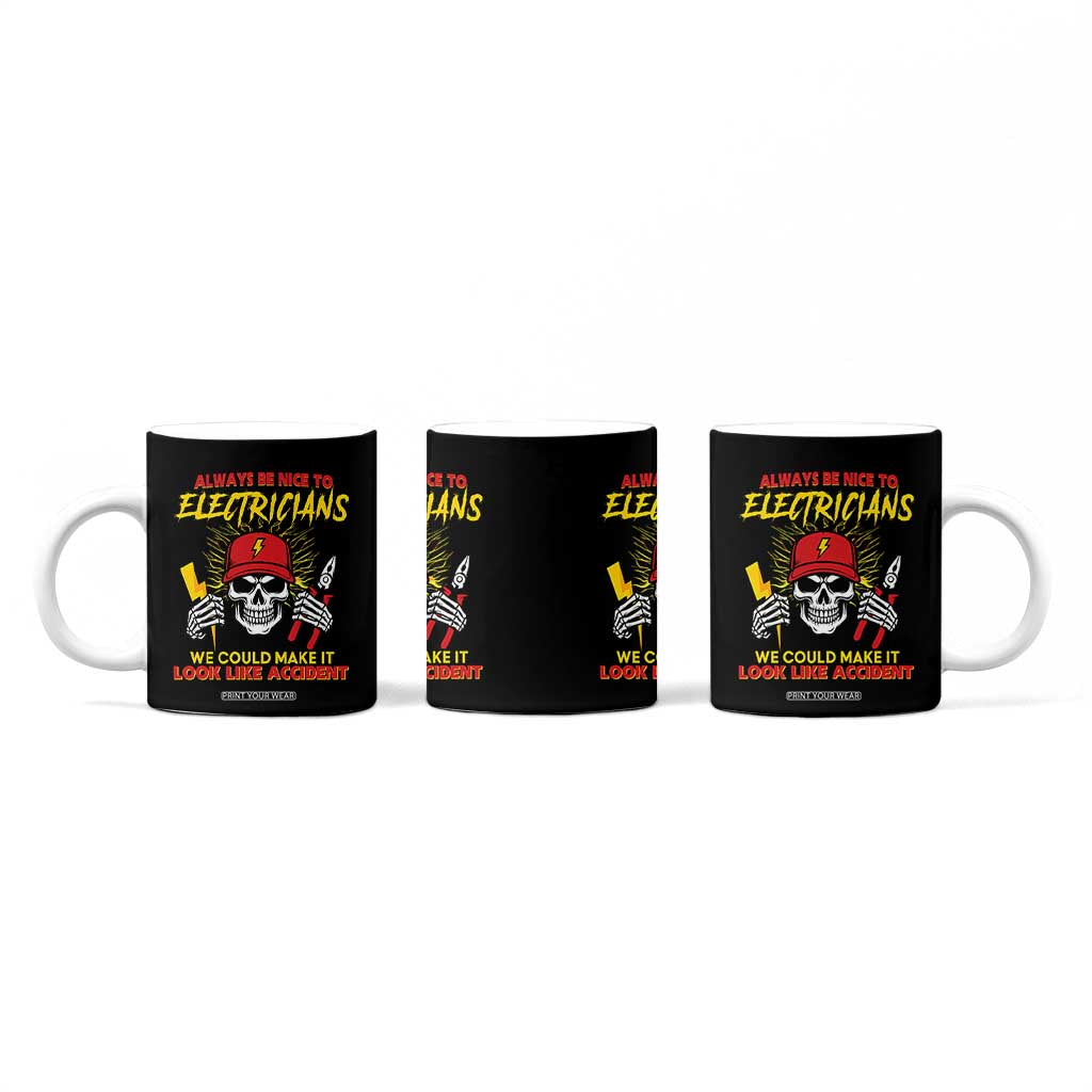 Funny Electrician Skull Coffee Mug Electrical Engineer Electricity Lineman TS14 Print Your Wear