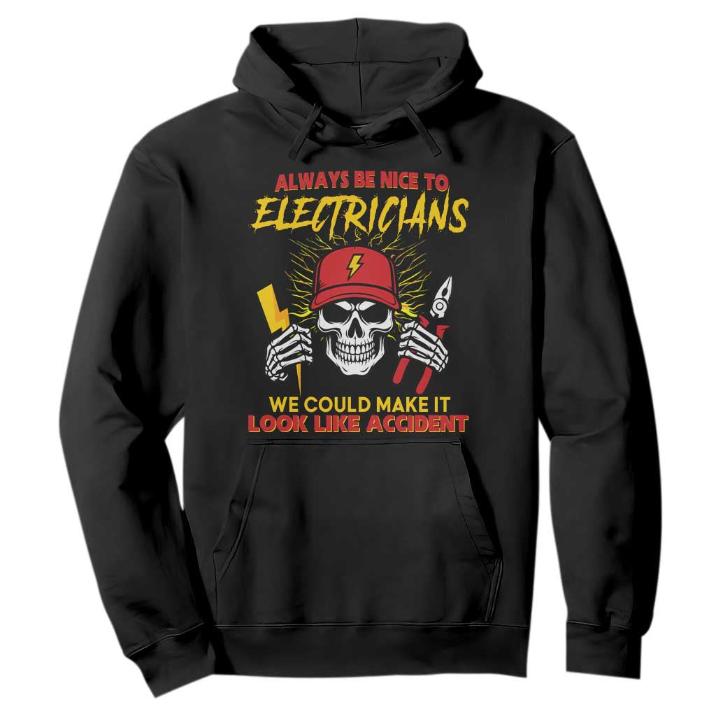 Funny Electrician Skull Hoodie Electrical Engineer Electricity Lineman TS14 Black Print Your Wear