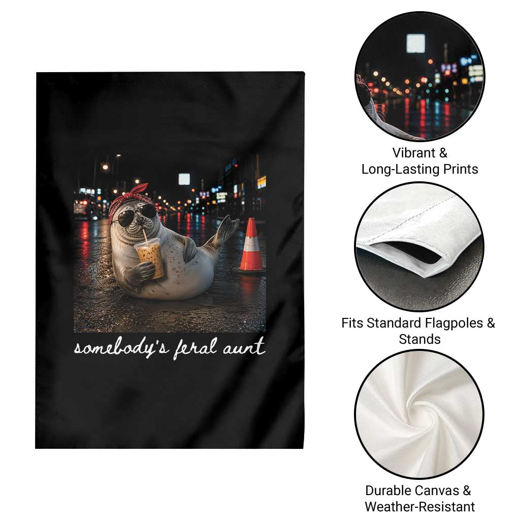 Somebody's Feral Aunt Garden Flag Funny Neil The Seal Meme TS14 Print Your Wear