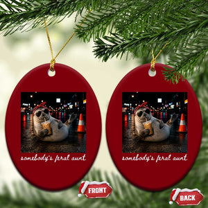 Somebody's Feral Aunt Ceramic Ornament Funny Neil The Seal Meme TS14 Print Your Wear