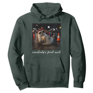 Somebody's Feral Aunt Hoodie Funny Neil The Seal Meme TS14 Dark Forest Green Print Your Wear