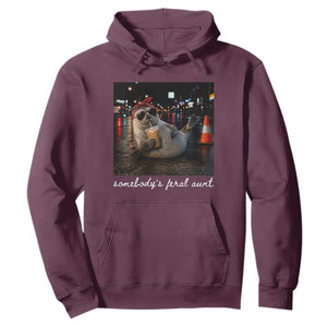 Somebody's Feral Aunt Hoodie Funny Neil The Seal Meme TS14 Maroon Print Your Wear