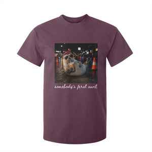 Somebody's Feral Aunt T Shirt For Kid Funny Neil The Seal Meme TS14 Maroon Print Your Wear