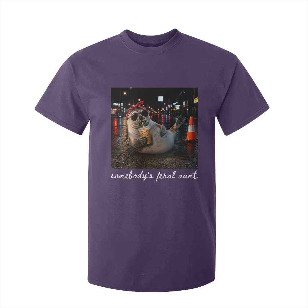 Somebody's Feral Aunt T Shirt For Kid Funny Neil The Seal Meme TS14 Purple Print Your Wear