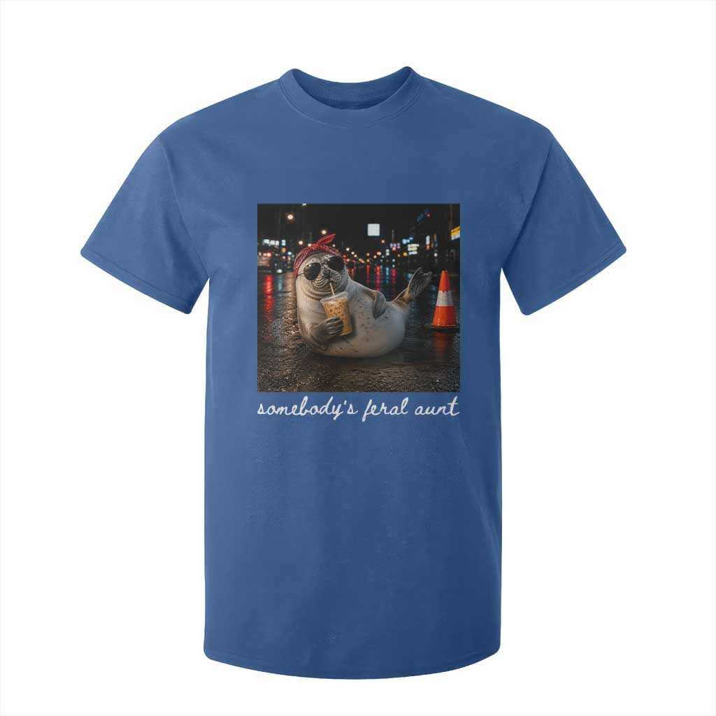 Somebody's Feral Aunt T Shirt For Kid Funny Neil The Seal Meme TS14 Royal Blue Print Your Wear