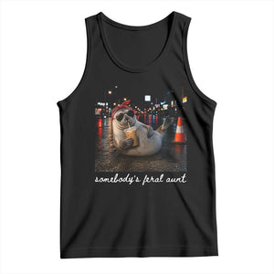Somebody's Feral Aunt Tank Top Funny Neil The Seal Meme TS14 Black Print Your Wear