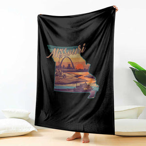 Retro Gateway Arch St Louis Missouri Map Outline Throw Blanket TS14 Print Your Wear
