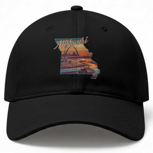 Retro Gateway Arch St Louis Missouri Map Outline Baseball Cap TS14 Print Your Wear