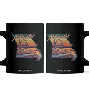 Retro Gateway Arch St Louis Missouri Map Outline Coffee Mug TS14 Black Print Your Wear
