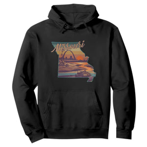 Retro Gateway Arch St Louis Missouri Map Outline Hoodie TS14 Black Print Your Wear