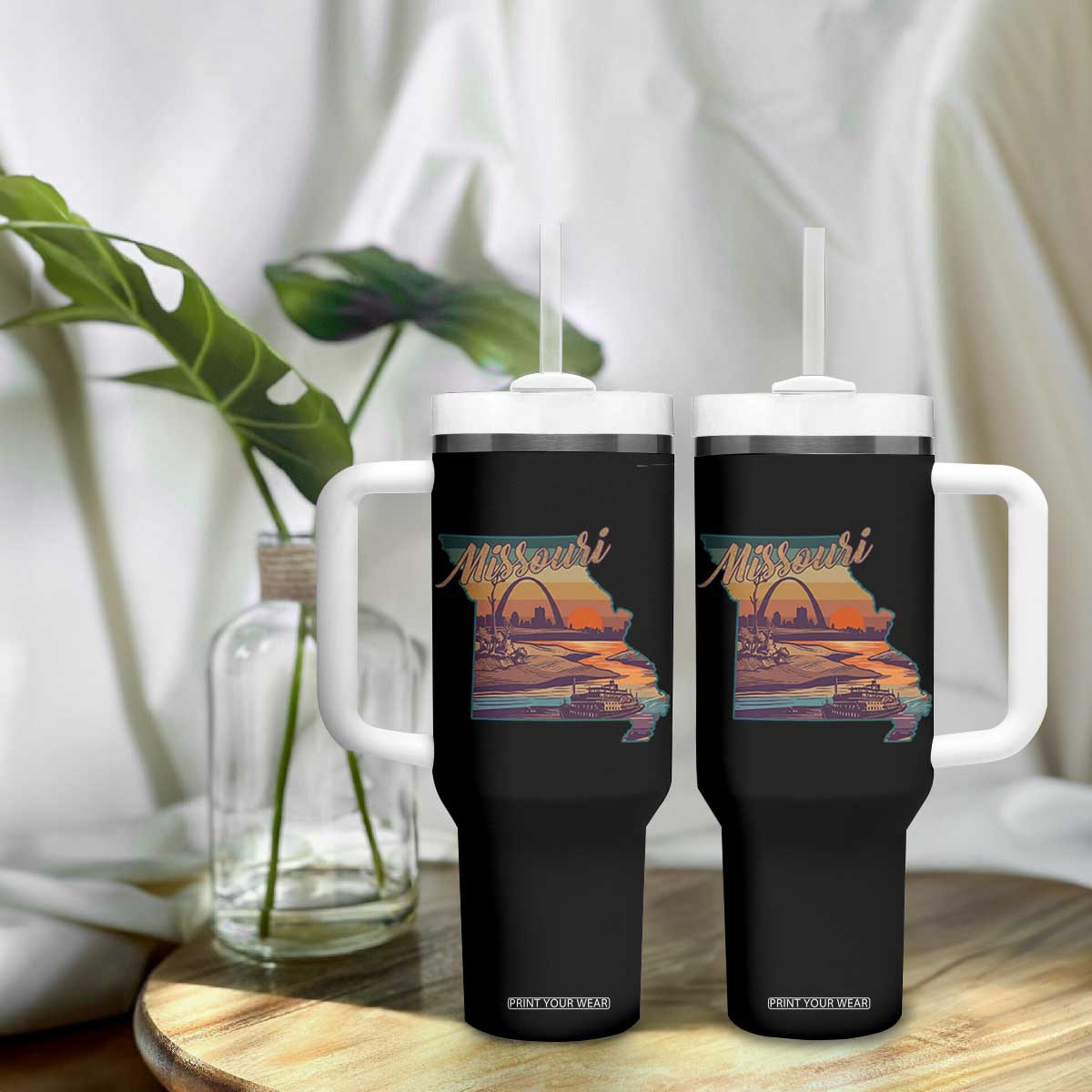 Retro Gateway Arch St Louis Missouri Map Outline Tumbler With Handle TS14 Print Your Wear