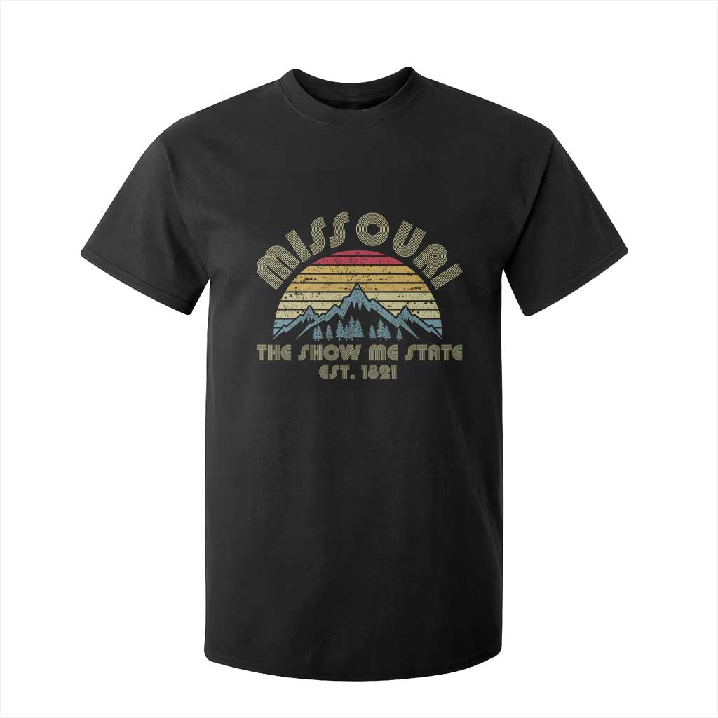 Retro Missouri The Show Me State USA America Souvenir Gift T Shirt For Kid TS14 Black Print Your Wear