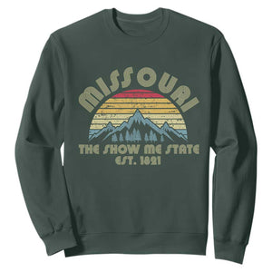 Retro Missouri The Show Me State USA America Souvenir Gift Sweatshirt TS14 Dark Forest Green Print Your Wear