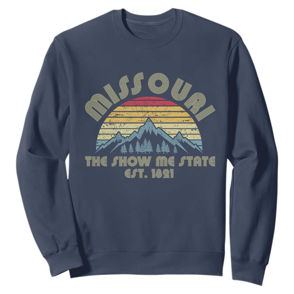 Retro Missouri The Show Me State USA America Souvenir Gift Sweatshirt TS14 Navy Print Your Wear