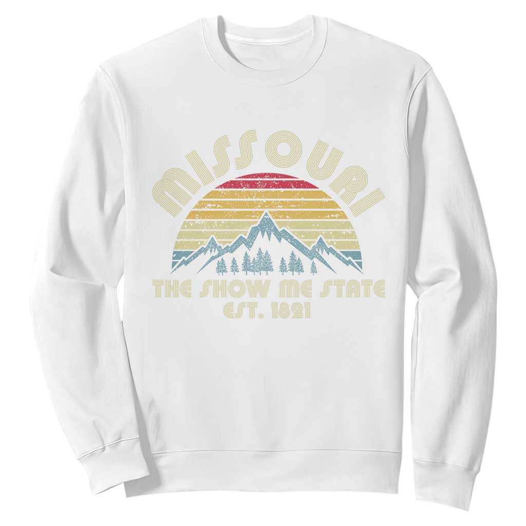 Retro Missouri The Show Me State USA America Souvenir Gift Sweatshirt TS14 White Print Your Wear