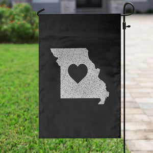 Missouri Home Distressed Missouri State Map with Heart Garden Flag TS14 Print Your Wear