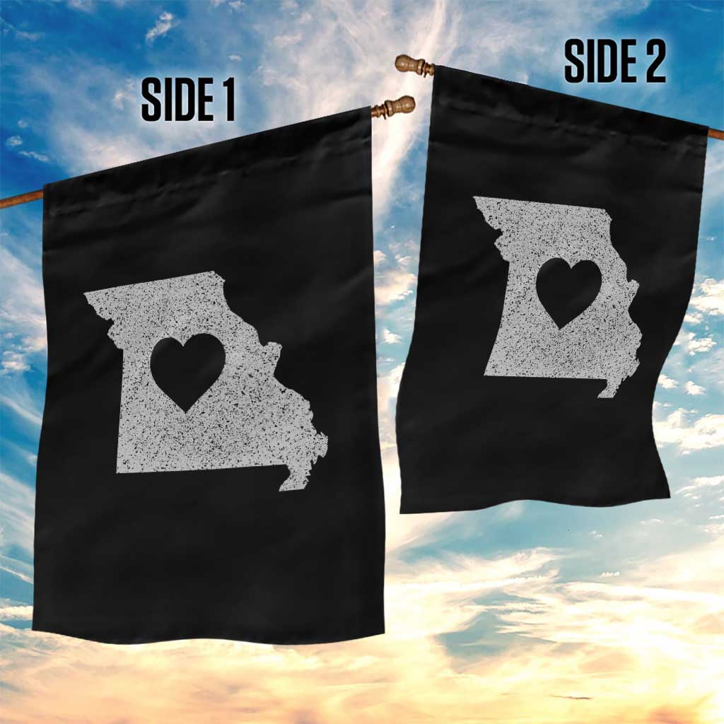 Missouri Home Distressed Missouri State Map with Heart Garden Flag TS14 Print Your Wear
