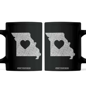 Missouri Home Distressed Missouri State Map with Heart Coffee Mug TS14 Black Print Your Wear