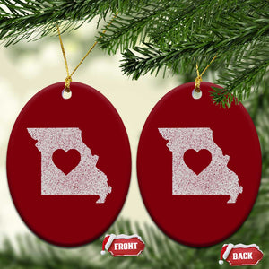 Missouri Home Distressed Missouri State Map with Heart Ceramic Ornament TS14 Print Your Wear