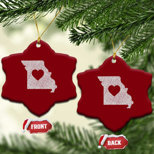 Missouri Home Distressed Missouri State Map with Heart Ceramic Ornament TS14 Print Your Wear