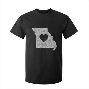 Missouri Home Distressed Missouri State Map with Heart T Shirt For Kid TS14 Black Print Your Wear