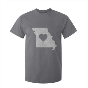 Missouri Home Distressed Missouri State Map with Heart T Shirt For Kid TS14 Charcoal Print Your Wear