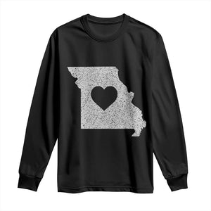 Missouri Home Distressed Missouri State Map with Heart Long Sleeve Shirt TS14 Black Print Your Wear