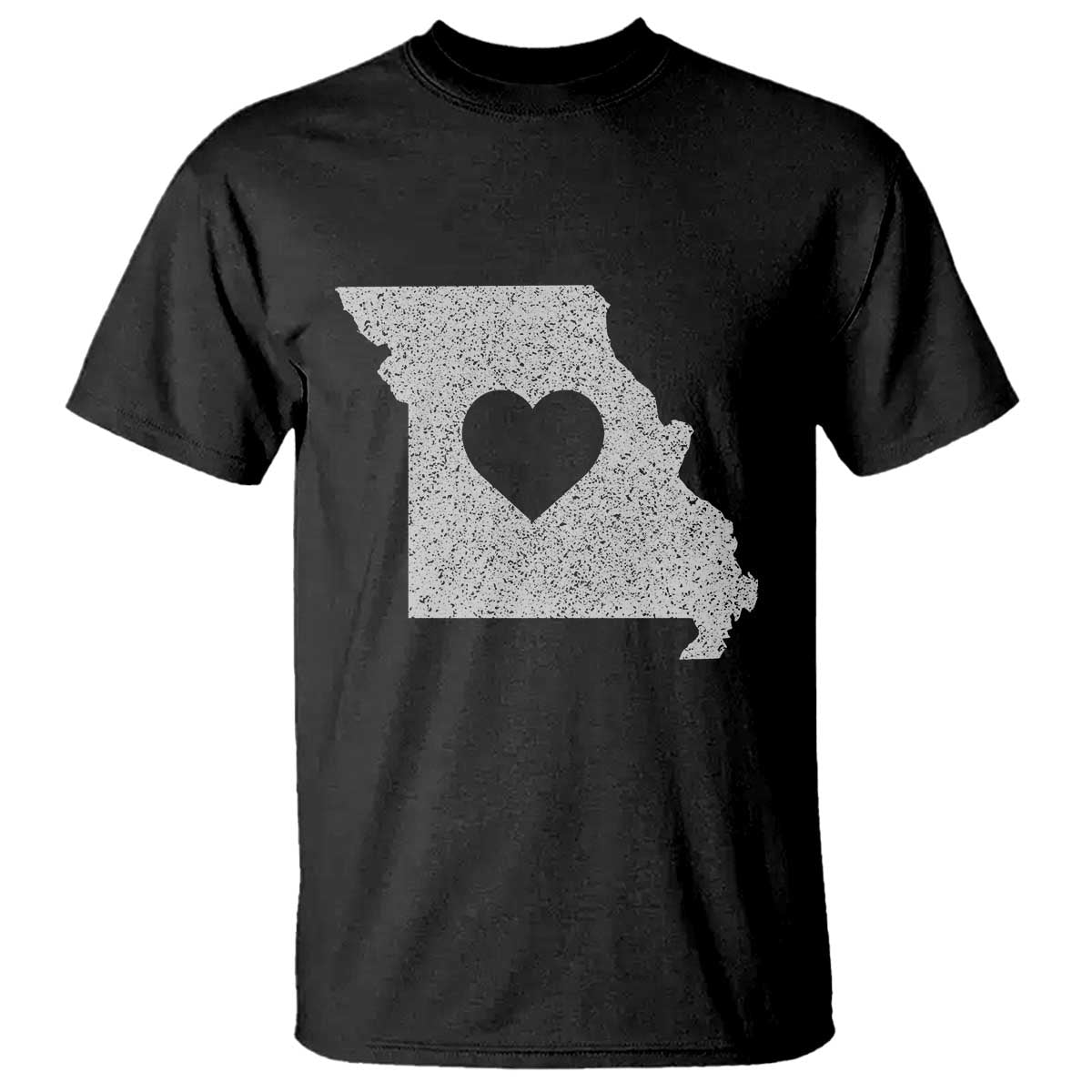 Missouri Home Distressed Missouri State Map with Heart T Shirt TS14 Black Print Your Wear