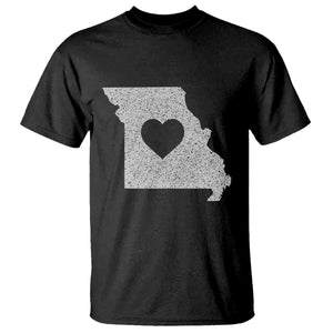Missouri Home Distressed Missouri State Map with Heart T Shirt TS14 Black Print Your Wear