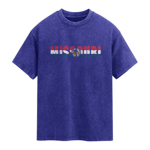 Missouri State Flag Missouri Pride Washed Cotton T-Shirt