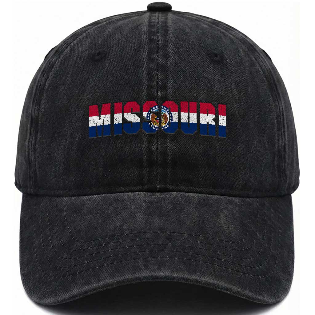Missouri State Flag Missouri Pride Washed Cotton Baseball Cap