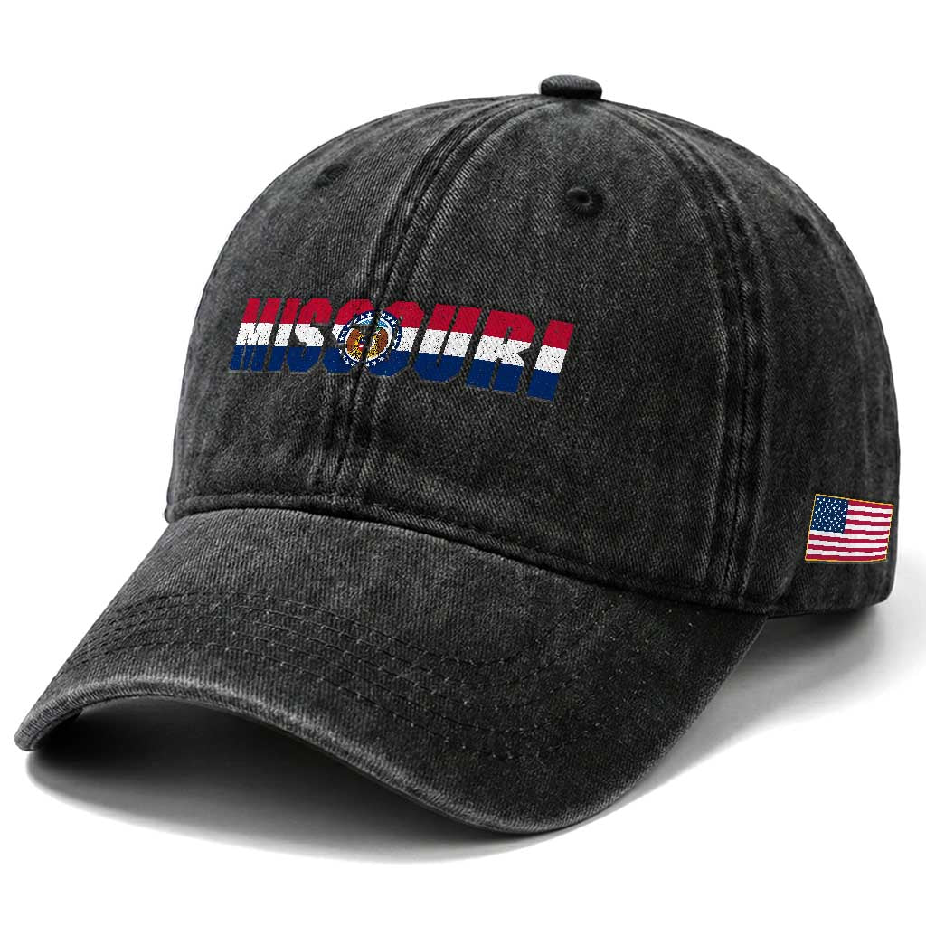 Missouri State Flag Missouri Pride Washed Cotton Baseball Cap