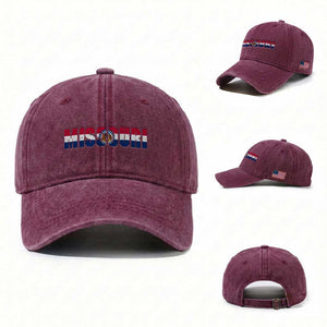 Missouri State Flag Missouri Pride Washed Cotton Baseball Cap