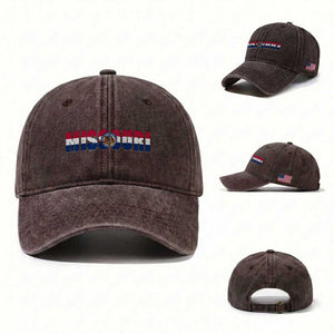 Missouri State Flag Missouri Pride Washed Cotton Baseball Cap